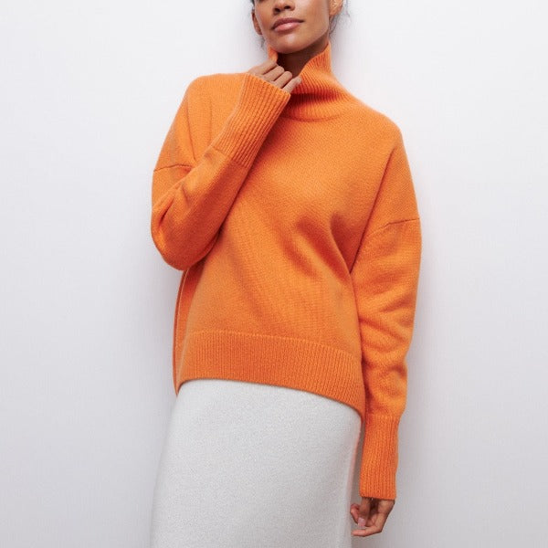 Natalie Women's Winter Knit Sweater – Soft Cozy Pullover with Relaxed Elegant Fit