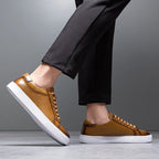 Felix Men's Leather Sneakers – Sleek Genuine Leather Sneakers with a Cushioned Sole and Timeless Design