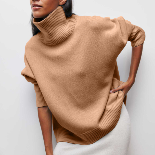 Natalie Women's Winter Knit Sweater – Soft Cozy Pullover with Relaxed Elegant Fit