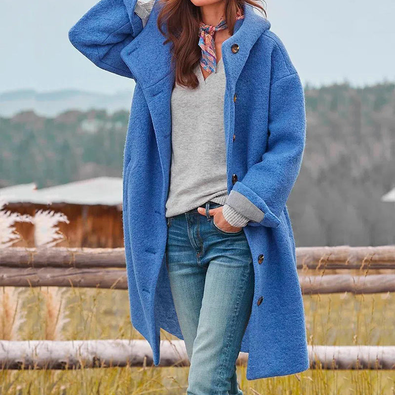 Veda Women's Hooded Winter Coat – Warm Insulated Jacket with Elegant Feminine Fit & Wind-Resistant Design