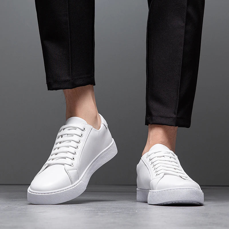 Felix Men's Leather Sneakers – Sleek Genuine Leather Sneakers with a Cushioned Sole and Timeless Design