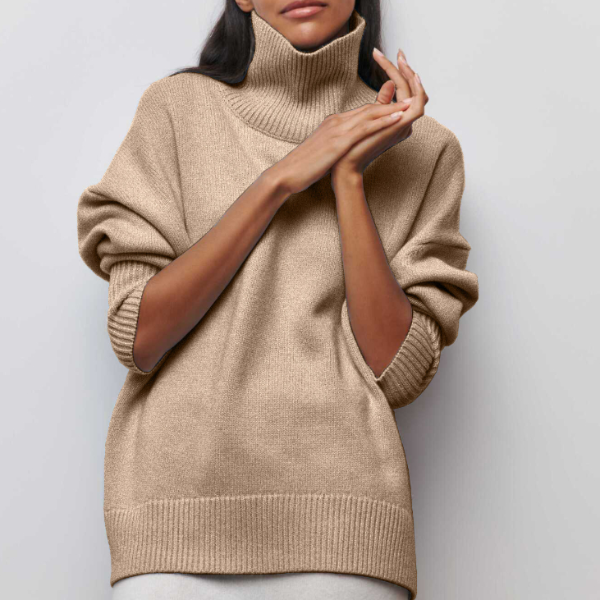 Natalie Women's Winter Knit Sweater – Soft Cozy Pullover with Relaxed Elegant Fit