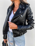 Blythe Women's Genuine Leather Jacket – Elegant Tailored Moto Jacket with Timeless Modern Style