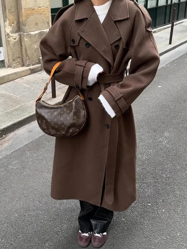 Vivian Women’s Wool Coat – Elegant Long Winter Coat with Timeless Tailored Fit