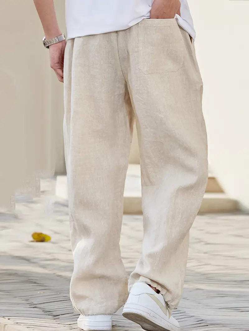 Pantalon en Lin pour Homme Liam – Pantalon Estival Ample avec Confort Respirant & Design Durable