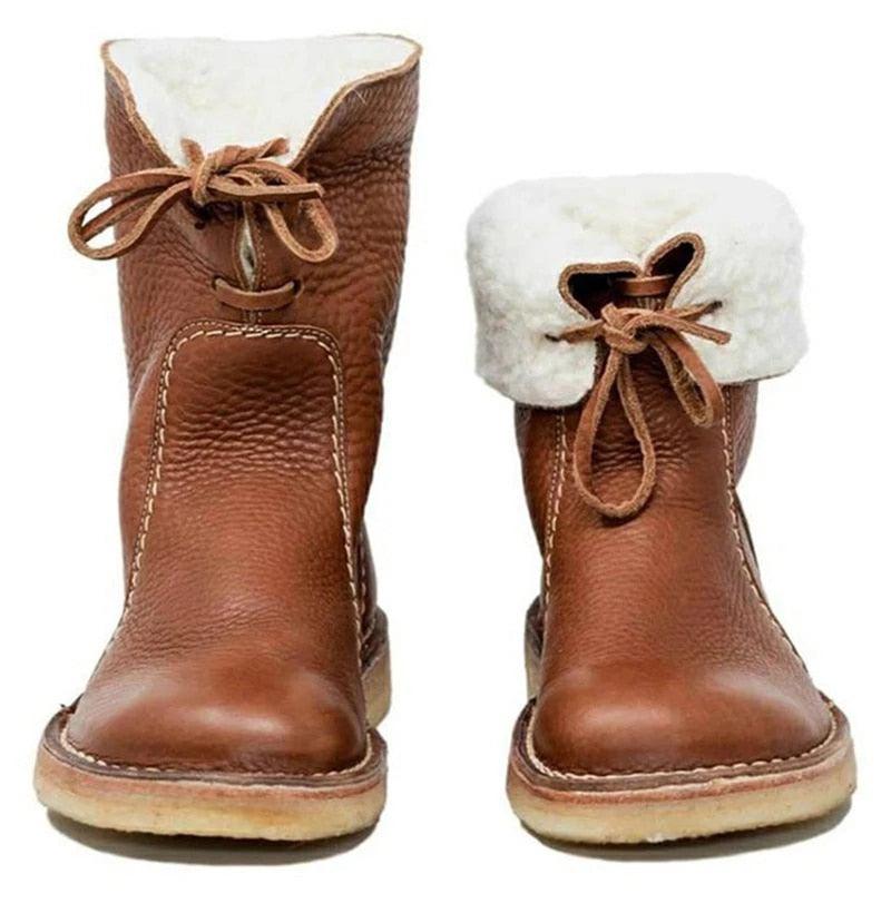 Emersyn Women’s Winter Boots – Waterproof Heated Boots with Wool Lining & Stable Heel