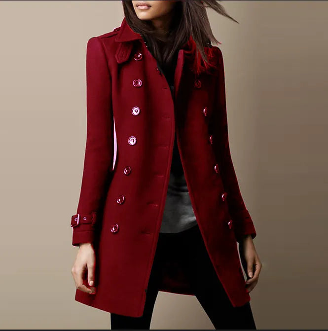 Anouk Women's Long Wool Coat – Elegant Premium Wool Coat with Timeless Style