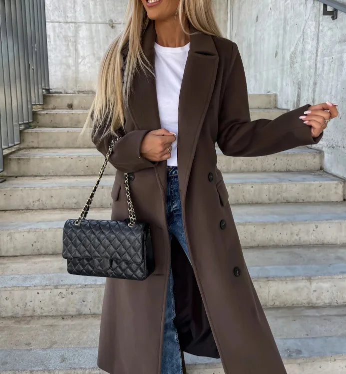 Joseph Women's Long Coat – Sophisticated Winter Trench with Belt & Insulating Lining