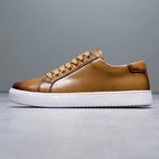 Felix Men's Leather Sneakers – Sleek Genuine Leather Sneakers with a Cushioned Sole and Timeless Design