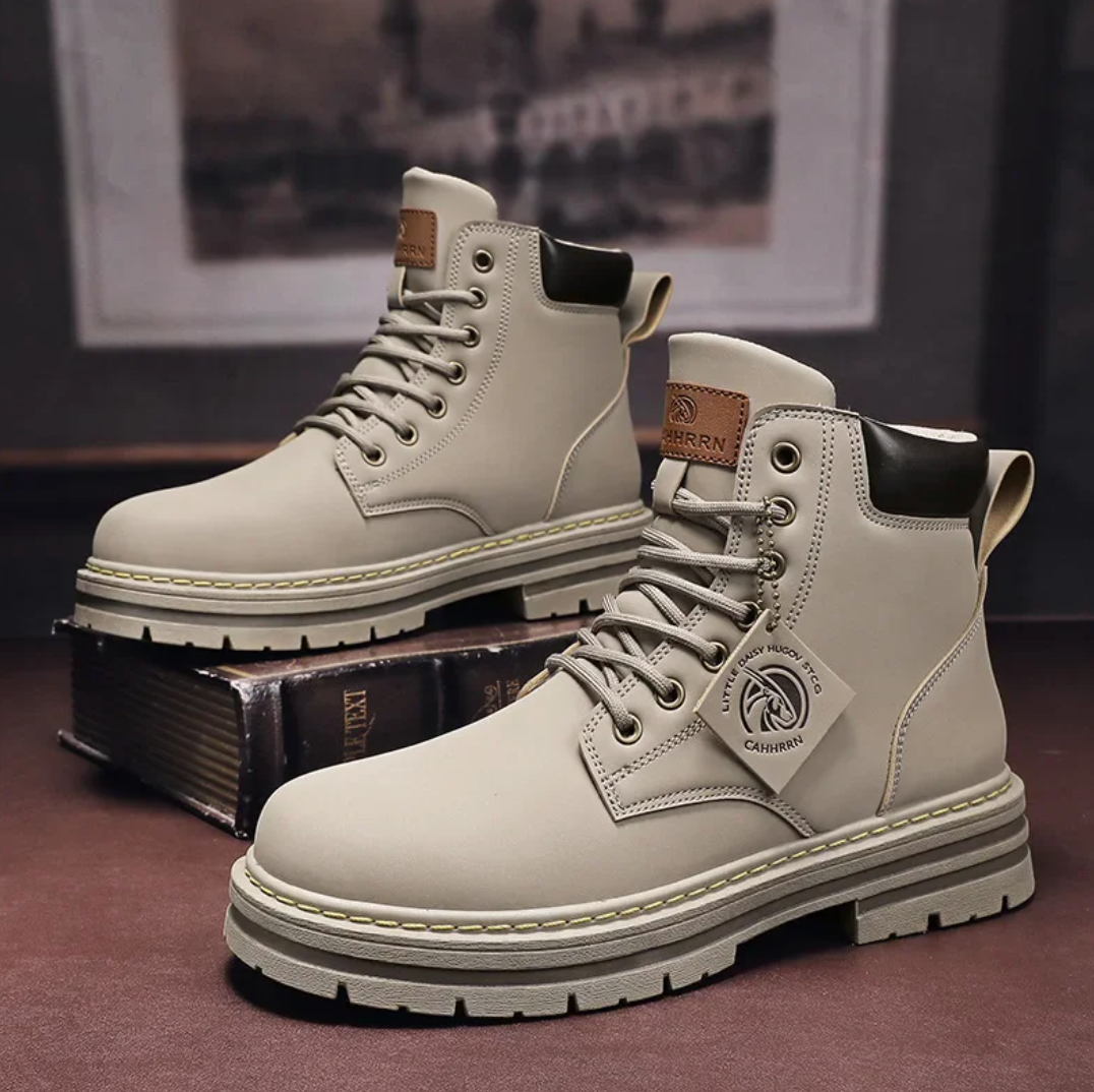 Peter Men's Lace-Up Boots – Rugged Leather Shoes with Non-Slip Sole & Premium Comfort