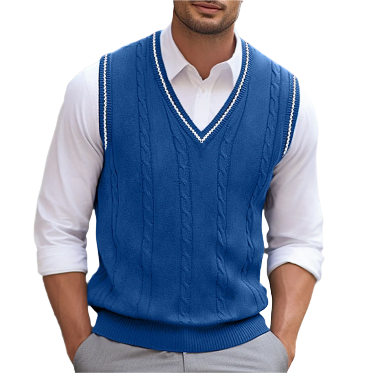 Gabriel Men's V-Neck Sweater Vest – Classic Sleeveless Knit Pullover