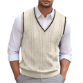 Bertram Men's Sweater – Sophisticated, Cozy Sleeveless V-Neckline, Modern Style