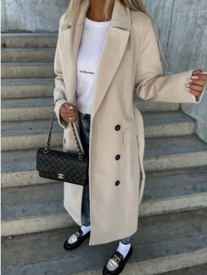 Joseph Women's Long Coat – Sophisticated Winter Trench with Belt & Insulating Lining