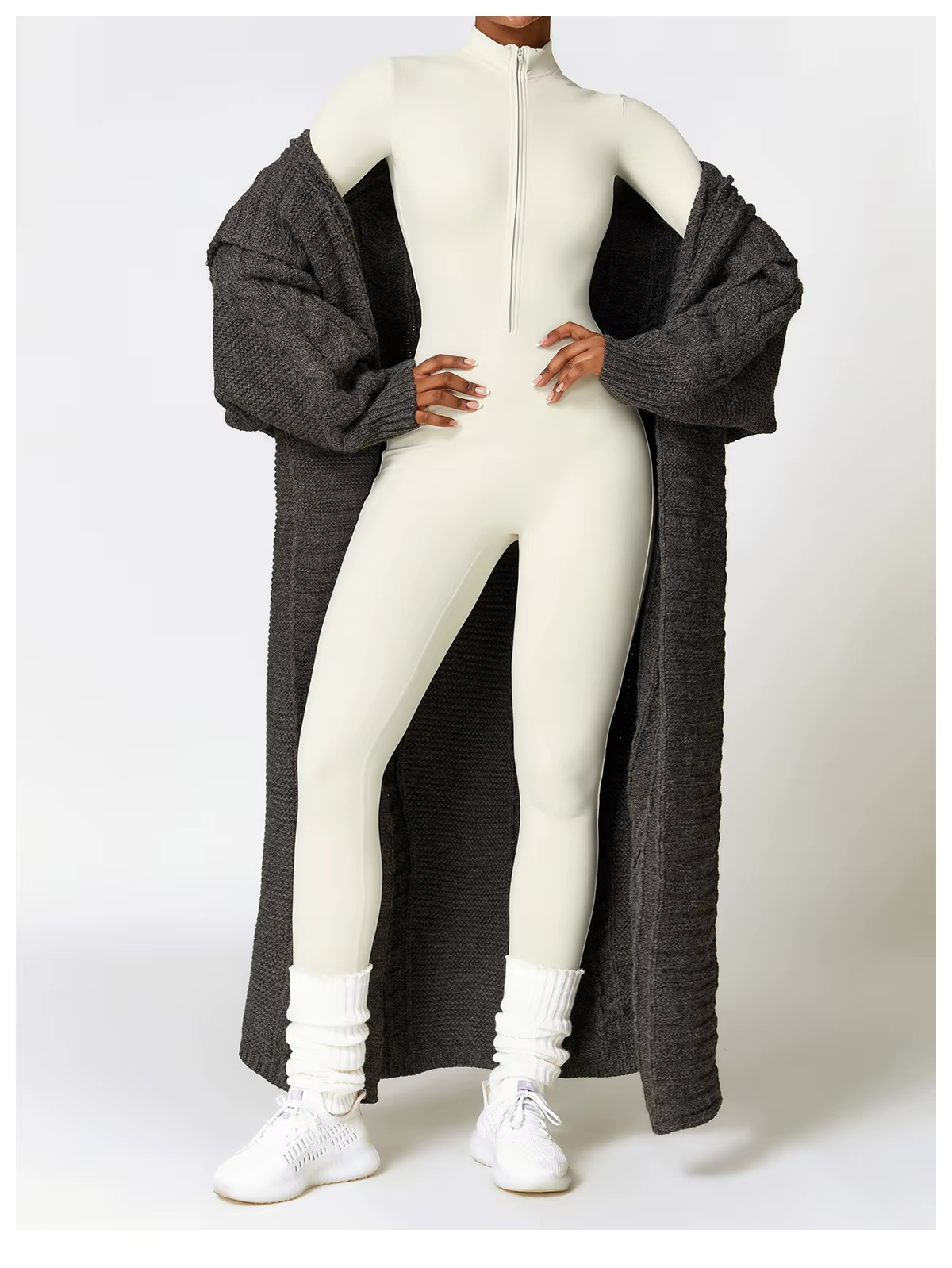 Tessa Women's Winter Onesie – Cozy Fleece-Lined Jumpsuit with Flexible Fabric and Adjustable Neckline