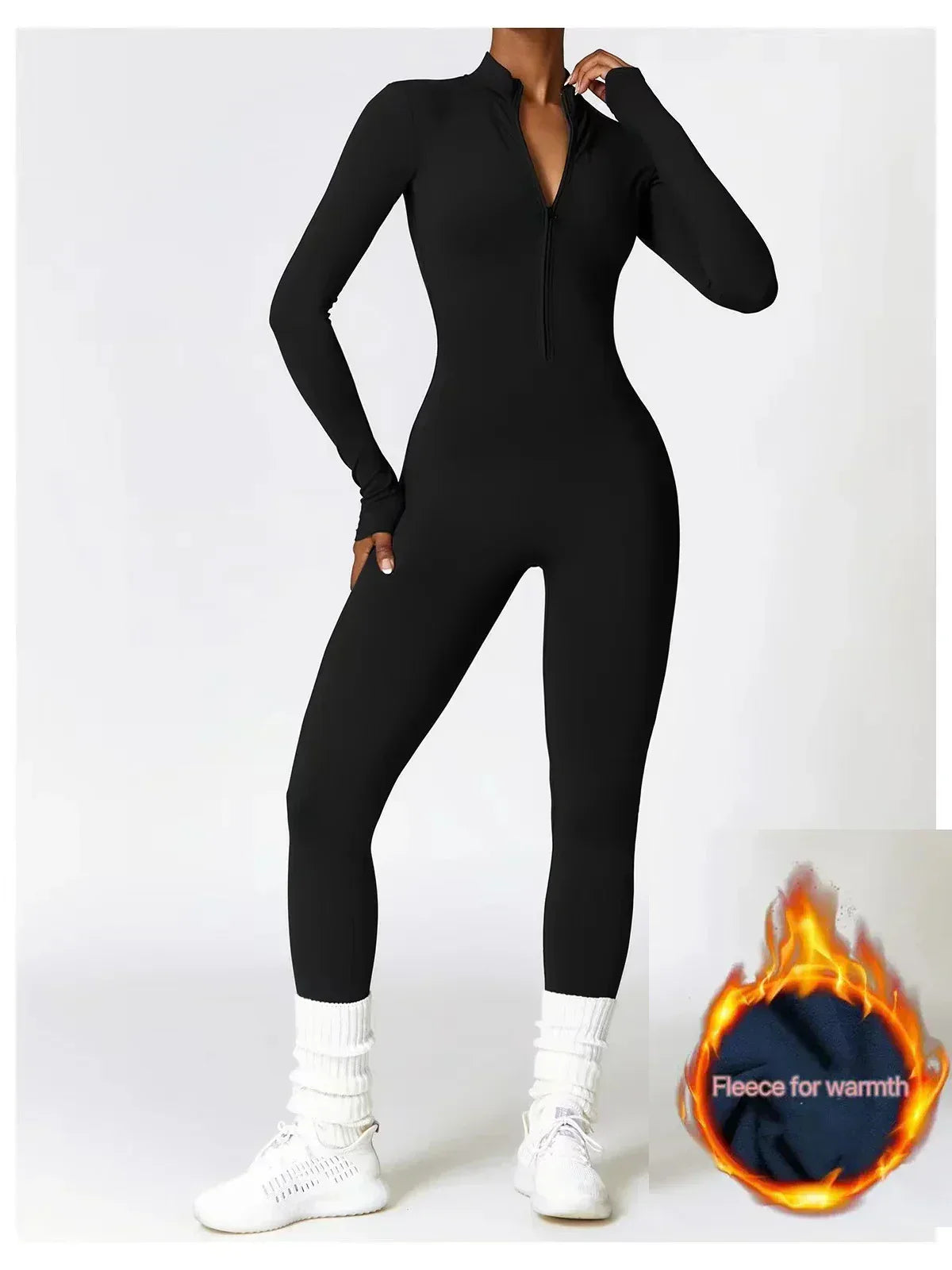Eya Women’s Winter Jumpsuit – Fleece-Lined Thermal One Piece with Stretch Fit