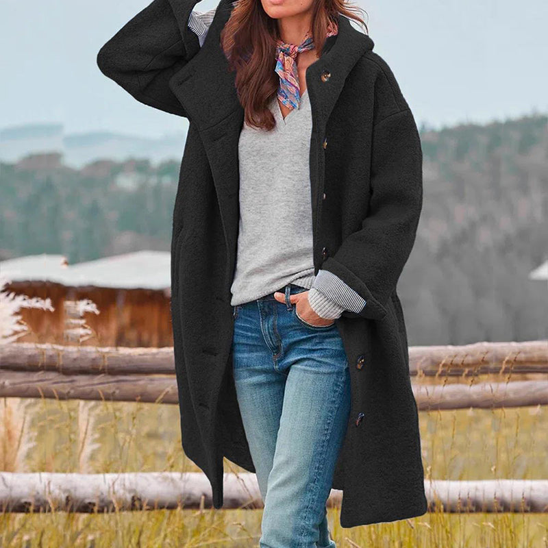 Veda Women's Hooded Winter Coat – Warm Insulated Jacket with Elegant Feminine Fit & Wind-Resistant Design