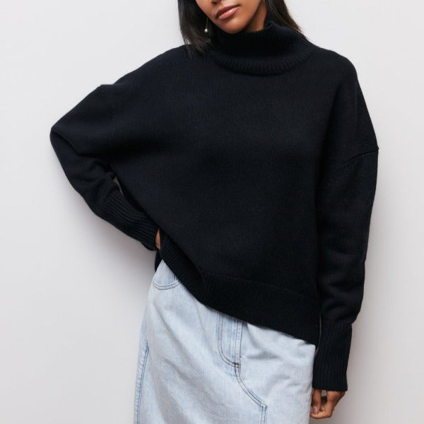 Natalie Women's Winter Knit Sweater – Soft Cozy Pullover with Relaxed Elegant Fit