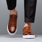 Felix Men's Leather Sneakers – Sleek Genuine Leather Sneakers with a Cushioned Sole and Timeless Design