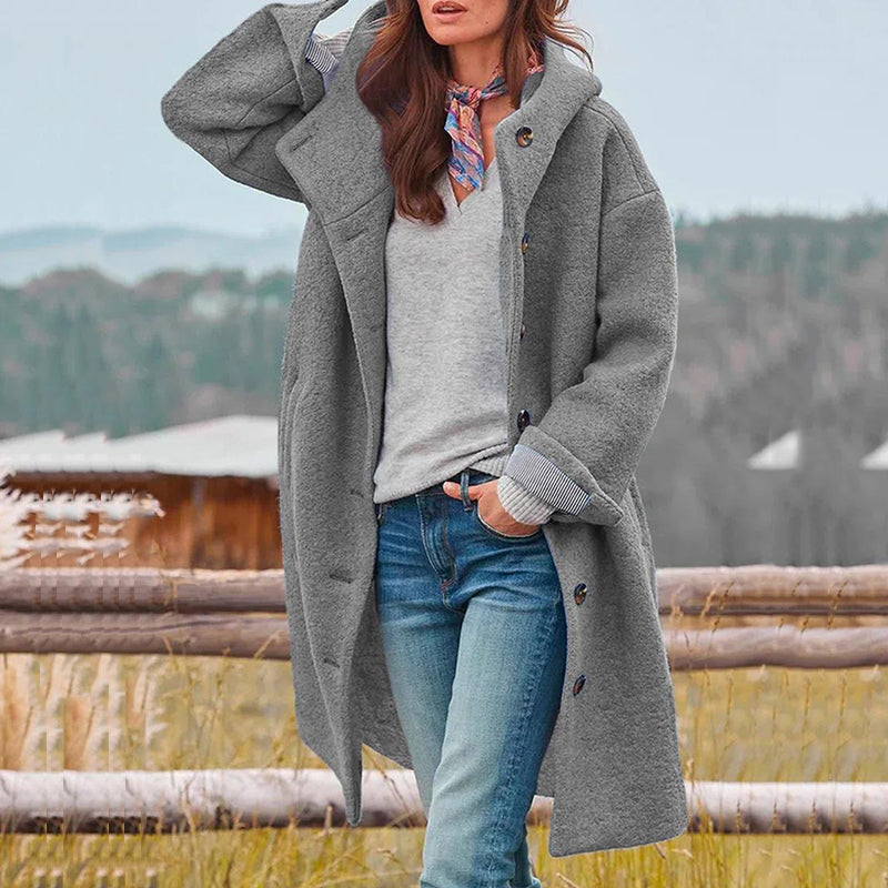 Veda Women's Hooded Winter Coat – Warm Insulated Jacket with Elegant Feminine Fit & Wind-Resistant Design