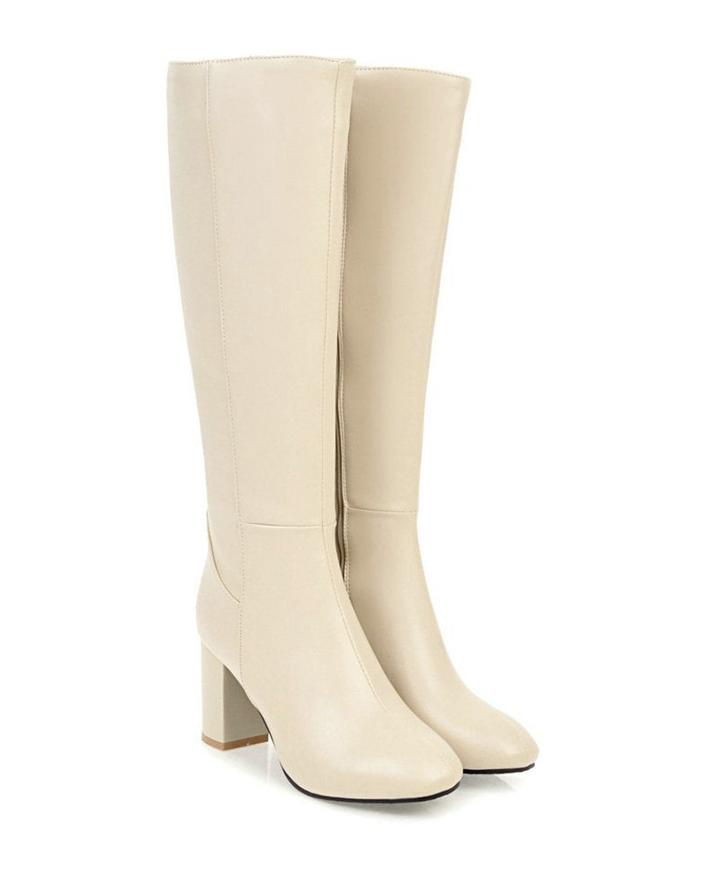 Avery Women's Classic Zip Boots – Elegant Block Heel Boots with Timeless Everyday Style