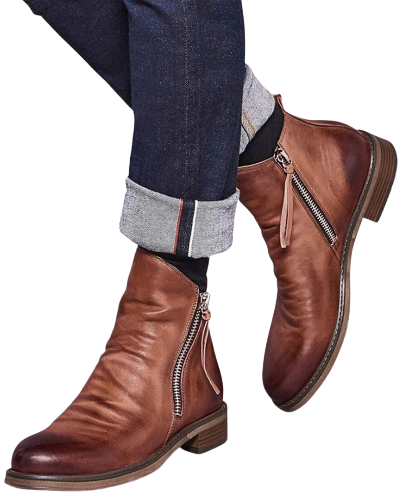 Connor Men's Zip-Up Ankle Boots – Modern Chelsea-Inspired Boots with Sleek Everyday Style