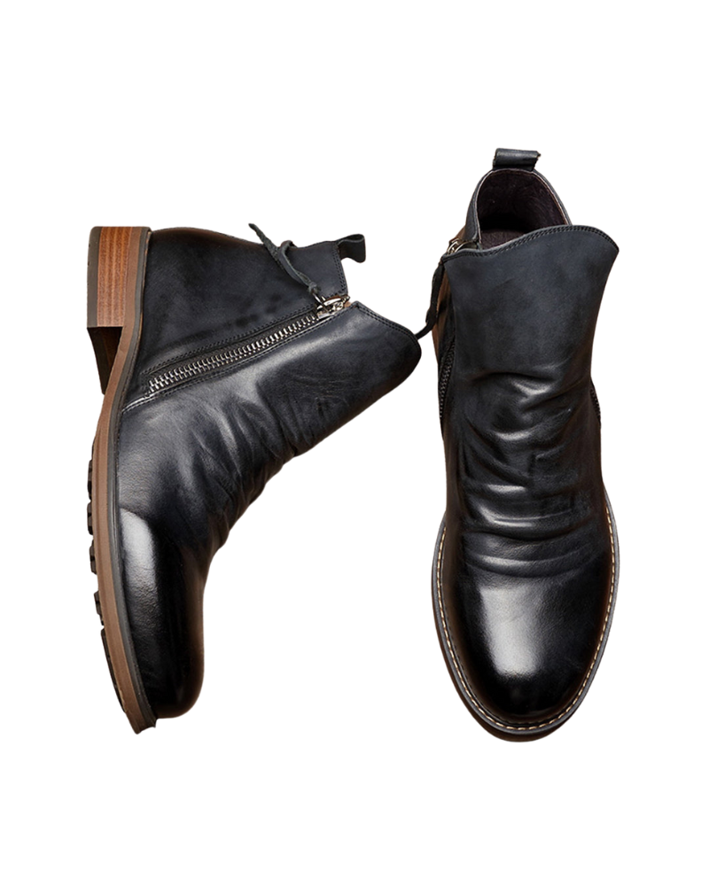 Connor Men's Zip-Up Ankle Boots – Modern Chelsea-Inspired Boots with Sleek Everyday Style