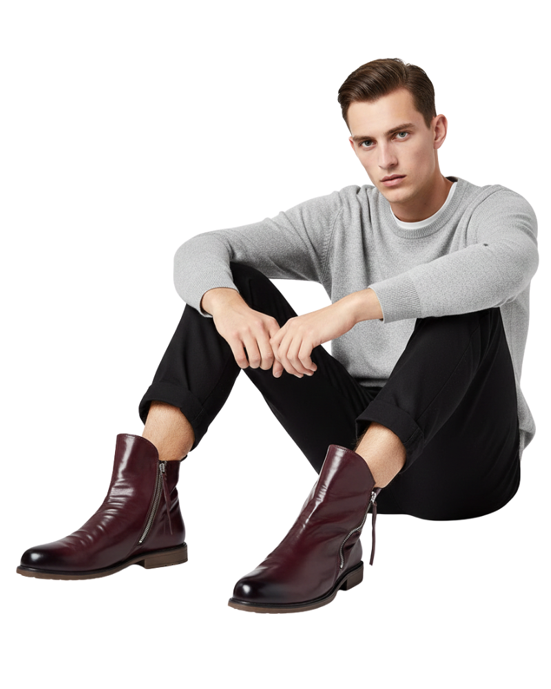 Connor Men's Zip-Up Ankle Boots – Modern Chelsea-Inspired Boots with Sleek Everyday Style