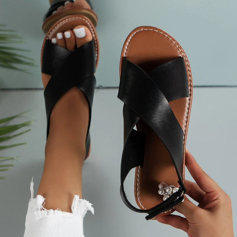 Coralie Women's Leather Sandals – Elegant Comfortable Summer Sandals for Daily Wear