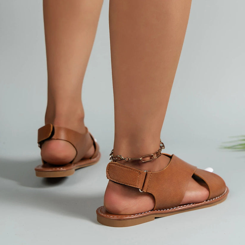 Coralie Women's Leather Sandals – Elegant Comfortable Summer Sandals for Daily Wear