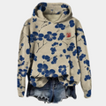 Noemi Women's Floral Hooded Sweatshirt – Soft Cotton Blend Relaxed Fit Hoodie