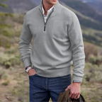 Adrian Men’s Half-Zip Sweater – Breathable Cashmere-Style Knit with Stand Collar