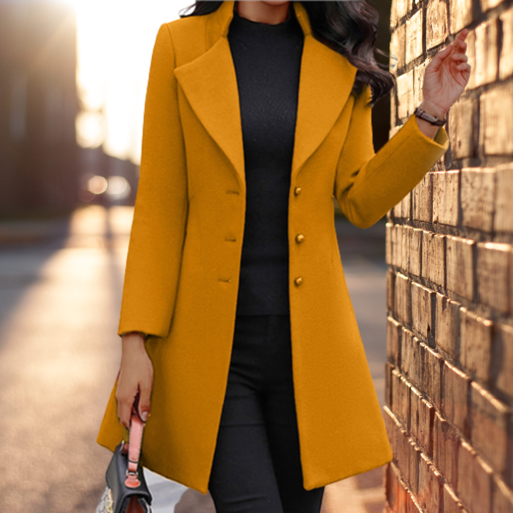 Noelle Women's Wool Blend Coat – Tailored Winter Coat with Classic Elegant Silhouette