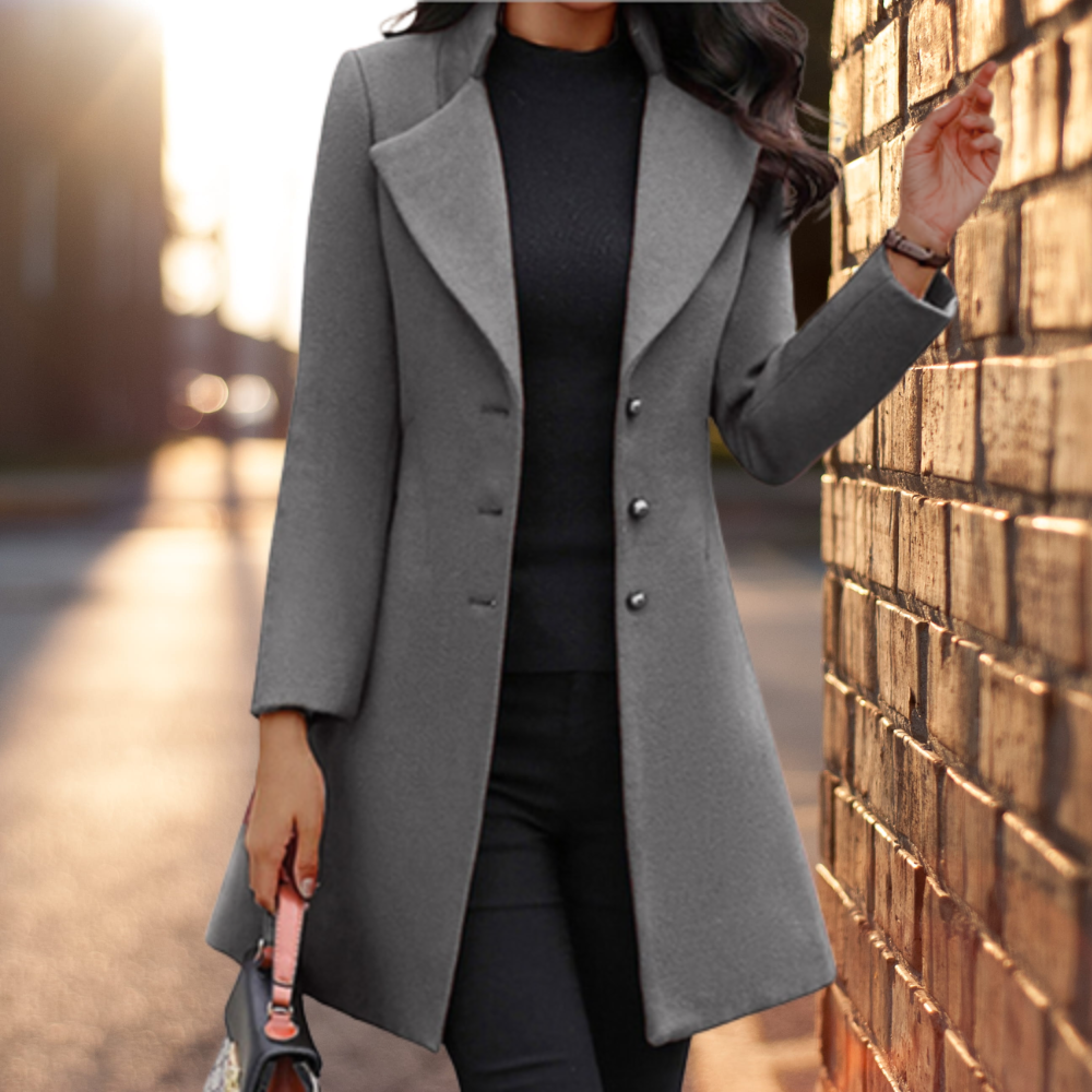 Noelle Women's Wool Blend Coat – Tailored Winter Coat with Classic Elegant Silhouette