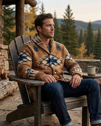 Idris Men's Jacquard Knit Cardigan – Soft Button-Up Sweater with Heritage-Inspired Style