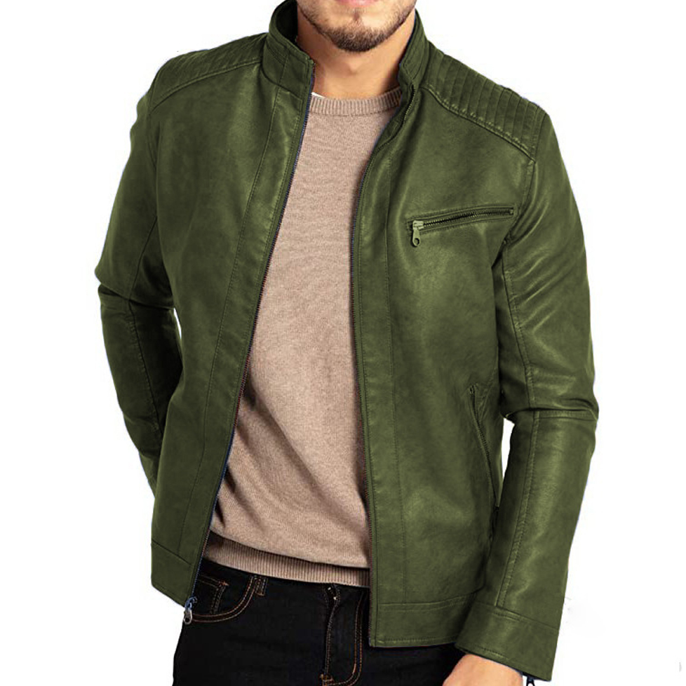 Ansel Men's Vintage Leather Jacket – Classic Durable Leather Bomber with Timeless Style