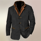 Aaron Men’s Vintage Jacket – Retro Chic Casual Coat with Soft Lining & Leather Details