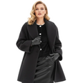Audrey Women's Oversized Long Coat – Relaxed Tailored Coat with Wide Lapels & Soft Draped Fit