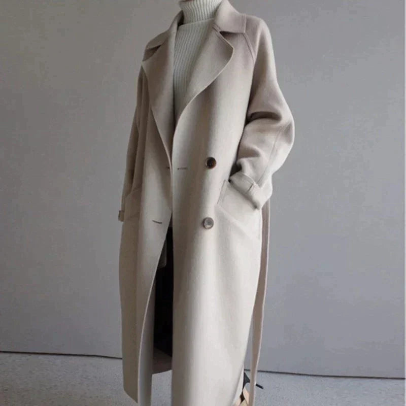 Emily Women's Long Wool Coat – Stylish & Cozy Timeless Winter Coat
