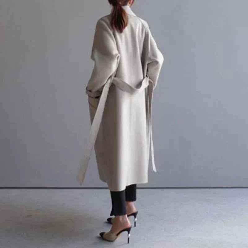 Madeleine Women's Long Wool Coat – Elegant Tailored Winter Overcoat with Timeless Style