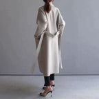 Madeleine Women's Long Wool Coat – Elegant Tailored Winter Overcoat with Timeless Style