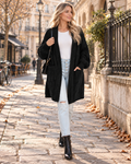Richard Women's Long Knit Cardigan – Balloon Sleeves, Side Splits & Handy Pockets