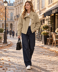 Wesley Women's High-Neck Jacket – Elasticated Waist, Full-Length Sleeves & Regular Fit