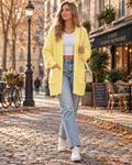 Chloe Women's Oversized Knit Cardigan – Open-Front Design, Dropped-Shoulder Design & Patch Handy Pockets