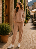 Paula Women's Velour Lounge Set – Loose Top, Elastic Waist Trousers & Gentle Finish