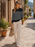 Michael Women's Crewneck Sweater – Plush Stretch Knit, Full-Length Sleeves & Easy Fit