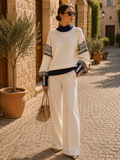 Vincent Women's Colourblock Sweater – Mandarin Collar, Balloon Sleeves & Cozy Fit