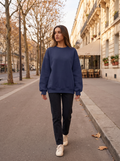 Caitlin Women's Oversized Fleece Sweatshirt – Round Neckline, Dropped-Shoulder Design & Full-Length Sleeves