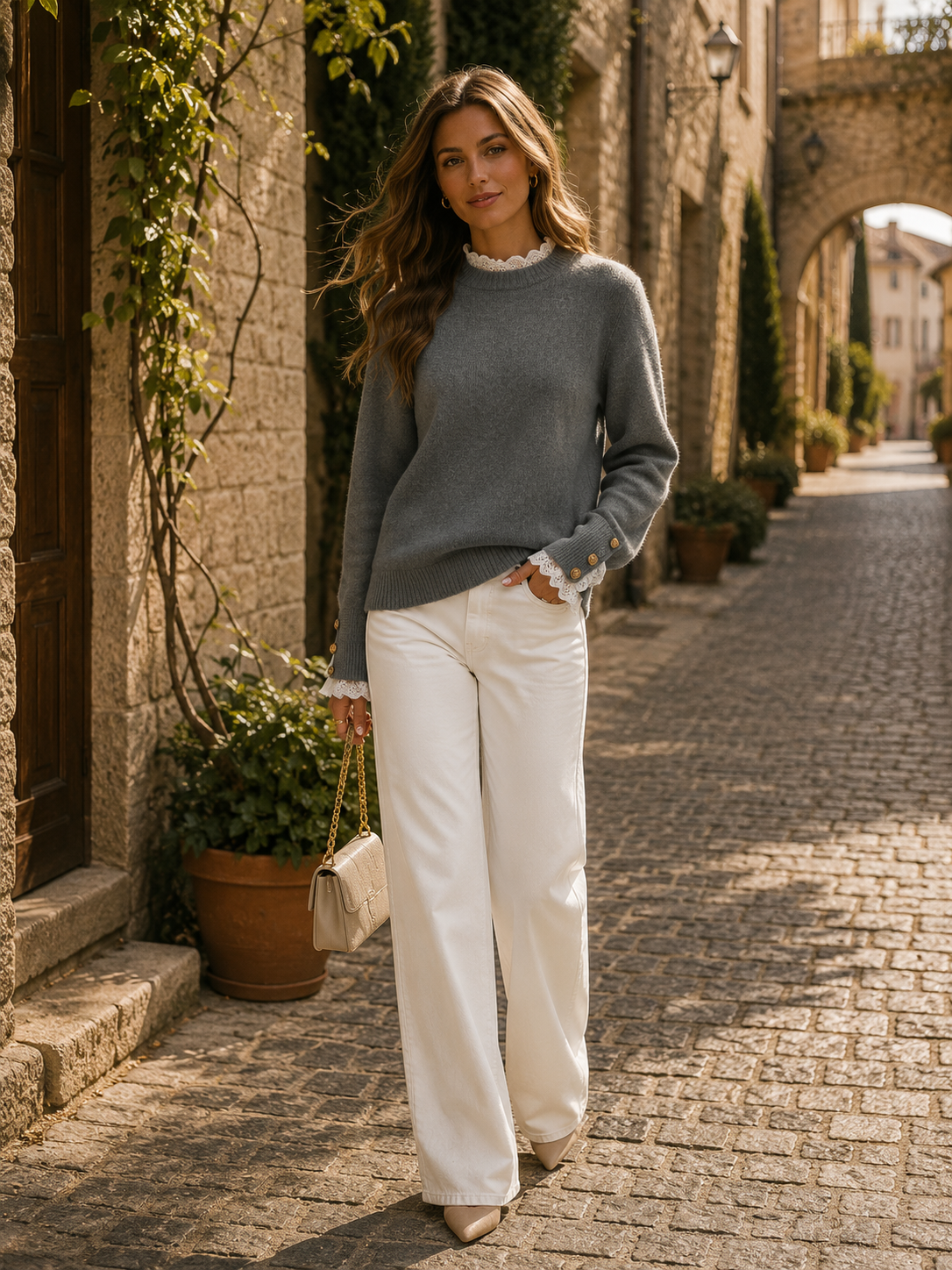 Nadia Women's Knit Sweater – Plush Breathable Fabric, Sophisticated Fit & Machine Washable