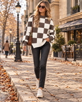 Andrew Women's Oversized Tunic Sweater – Exposed Seams, Side Splits & Crewneck