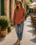 Samuel Women's Tunic Top – Asymmetric Hem, Side Slits & Cozy Fit